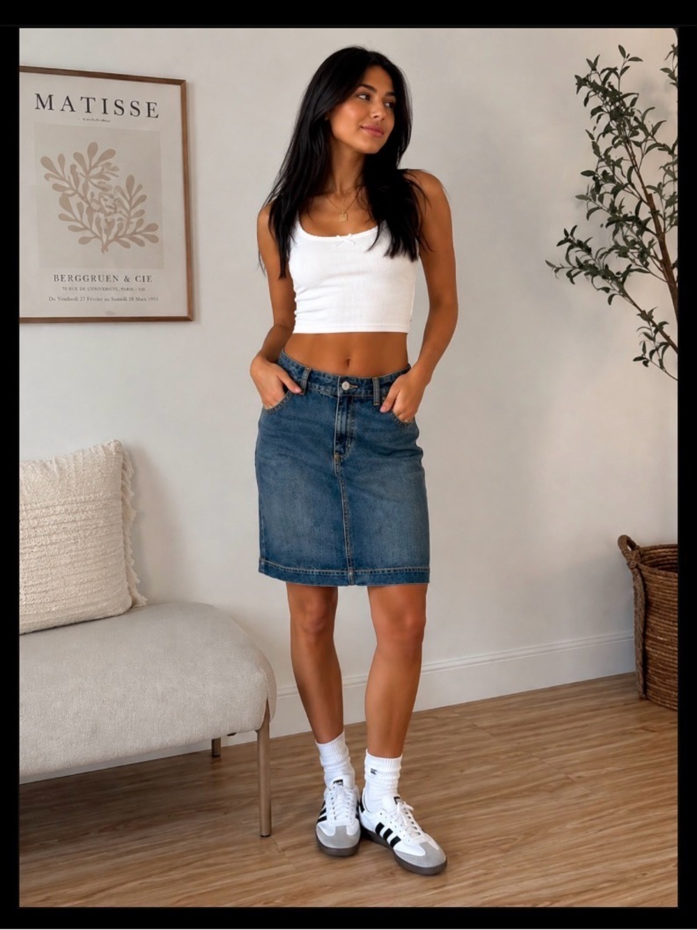 Merona Denim Midi Skirt - Medium Blue